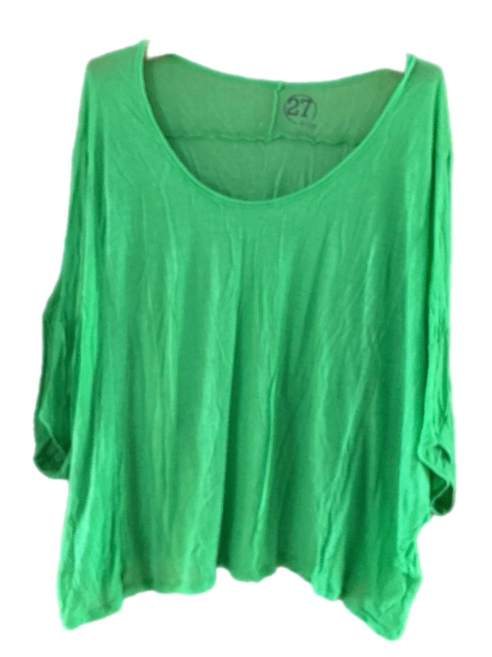 27 miles Malibu dolman sleeve/ batwing green top one size - Picture 2 of 6